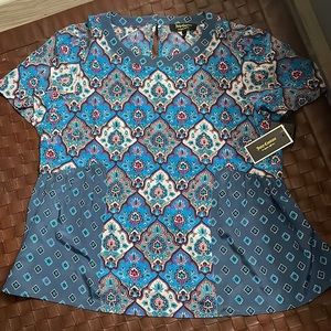 Juicy Couture Blue Mixed Pattern Tunic Size L